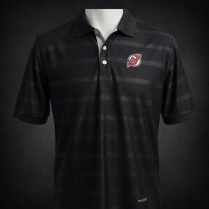 Reebok NHL New Jersey Devils PlayDry Polo Shirt Mens M Black